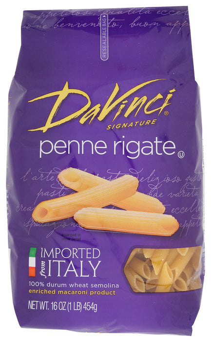 DaVinci Penne Rigate is made with the finest ingredients to serve the perfect authentic Italian pasta. Resembling the end of a quill pen, DaVinci Penne Rigate is a thin tube-like shape with sharp cut at the ends to compliment virtually every sauce, chunky meat or vegetables and even heavy creams.