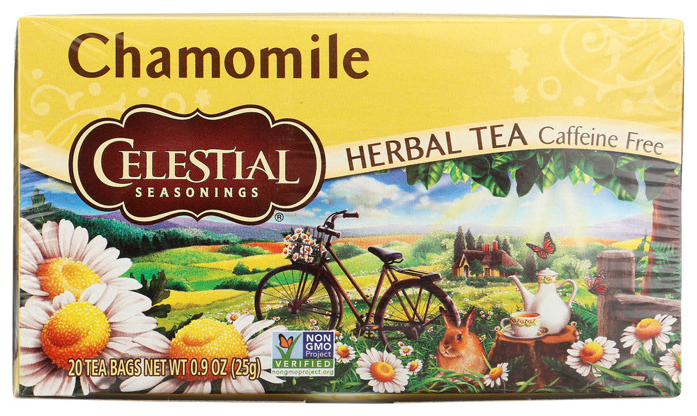 CELESTIAL SEASONINGS: Chamomile Herbal Tea Caffeine Free 20 Tea Bags, 0.9 oz