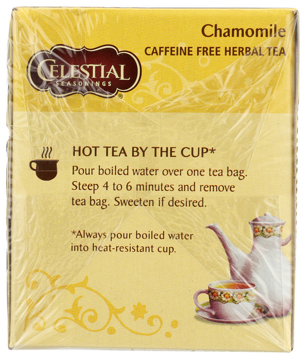 CELESTIAL SEASONINGS: Chamomile Herbal Tea Caffeine Free 20 Tea Bags, 0.9 oz