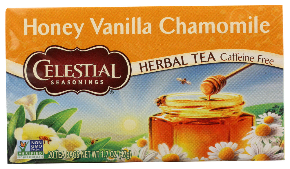 CELESTIAL SEASONINGS: Honey Vanilla Chamomile Herbal Tea Caffeine Free, 20 bags