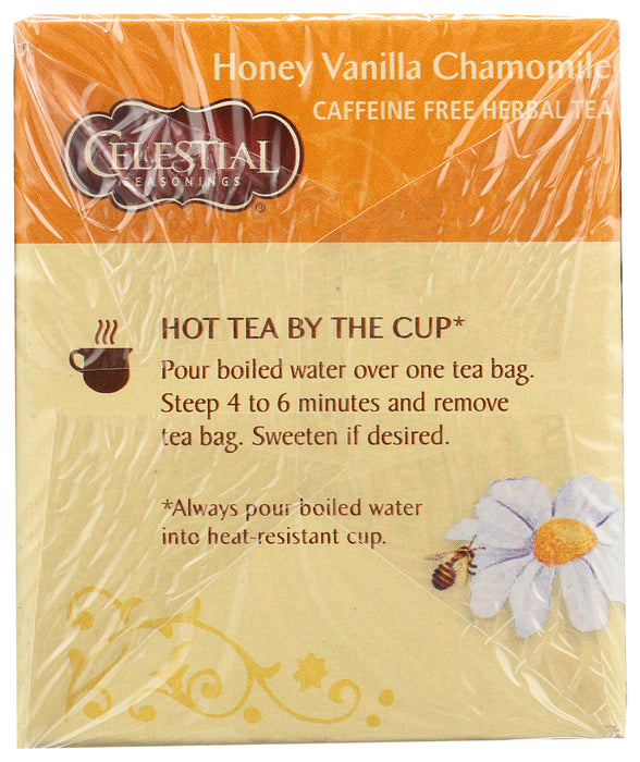 CELESTIAL SEASONINGS: Honey Vanilla Chamomile Herbal Tea Caffeine Free, 20 bags