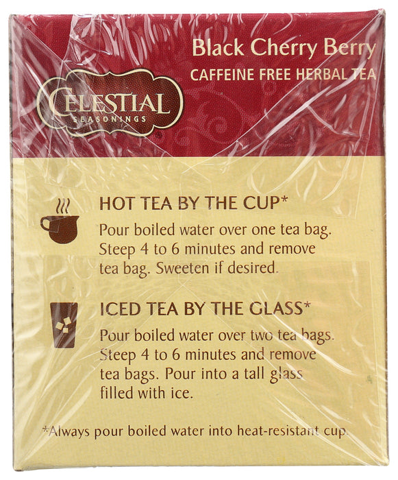 CELESTIAL SEASONINGS: Black Cherry Berry Herbal Tea Caffeine Free, 20 bg