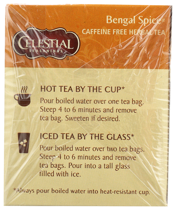 CELESTIAL SEASONINGS: Bengal Spice Caffeine Free Herbal Tea 20 Tea Bags, 1.7 oz