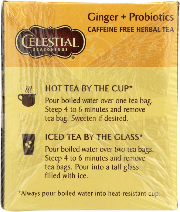 CELESTIAL SEASONINGS: Ginger Probiotic Herbal Tea, 20 bg