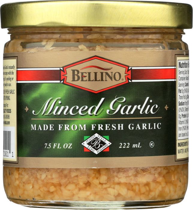 Bellino Fresh Minced Garlic instantly enhances your favorite recipes with the natural flavor of garlic. No peeling or mincing necessary; ready to use.