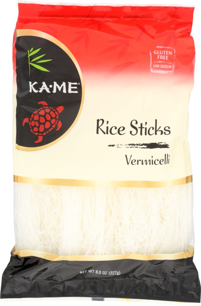 Made of rice, these thin noodles are called Maifun in Chinese. Often used in soups, stir-fry or salads, they should be soaked in hot water before using, then boiled for a minute and drained. Heat up cooking oil in wok, add cut up vegetables and leftover chicken, rice sticks and soy sauce and stir-fry for 3 minutes.