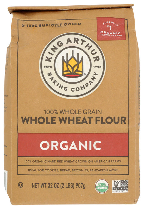 KING ARTHUR: Organic Whole Wheat Flour, 2 lb