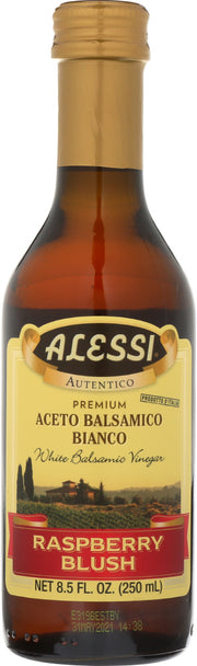 Made from a blend of Italian white wine vinegar and the musts of white grapes, this white balsamic vinegar has been infused with the flavor of raspberries. Crisp and delicate in taste, use in salad dressings, poultry or fish marinades, or even sprinkled over fresh fruit or sliced strawberries.