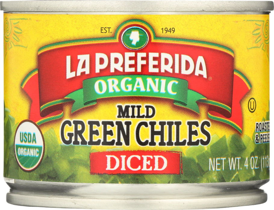 La Preferida Organic Mild Diced Green Chiles, 4 Oz