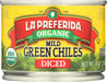 La Preferida Organic Mild Diced Green Chiles, 4 Oz