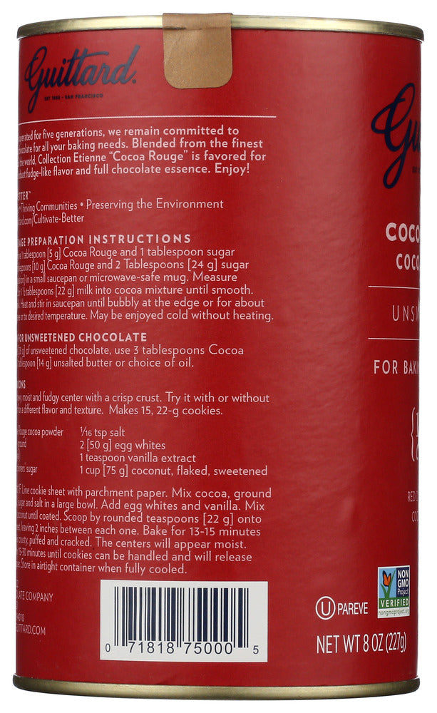GUITTARD: Cocoa Rouge Cocoa Powder Unsweetened, 8 oz