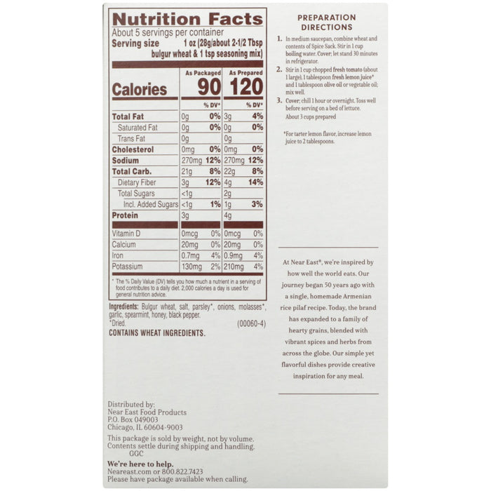 NEAR EAST: Tabouleh Mix Wheat Salad, 5.25 Oz