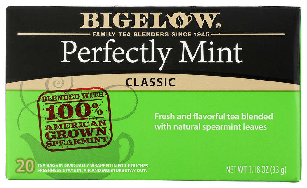 Feeling like the market needed a refreshing mint tea, Eunice Bigelow took to the kitchen to create one of her first blends for the company. She started with a rich, flavorful black tea and then blended just the right amount of mint. One sip and you will see Award Winning Plantation Mint is clean and smooth with the perfect mint finish!

All Natural
Gluten Free
Kosher
Kosher For Passover
Non-GMO
