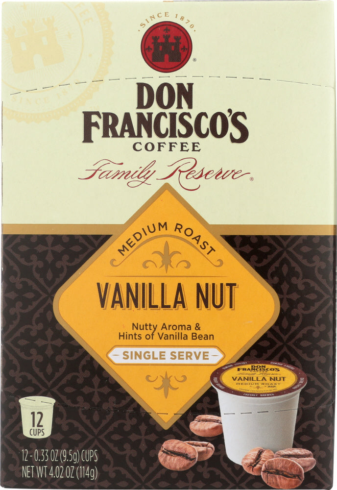 DON FRANCISCOS COFFEE: Medium Roast Vanilla Nut Coffee Pods, 4.02 oz - No Brand For Less