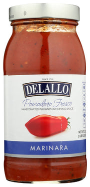DeLallo Pomodoro Fresco Pasta Sauce is handcrafted and simmered in small batches to capture the heart of authentic Italian cuisine with fresh, simple ingredients. This timeless classic is a versatile red sauce brimming with bold, bright tomato flavor and a subtle blend of fresh herbs and spices. More than just a pasta sauce, Pomodoro Fresco shines in a number of everyday Italian recipes._