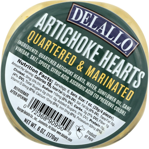 DELALLO: Marinated Artichoke Hearts, 6 oz