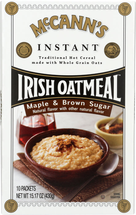 MCCANN'S: Instant Maple and Brown Sugar Irish Oatmeal, 15.1 oz