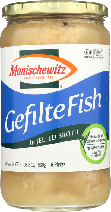 MANISCHEWITZ: Gefilte Fish in Jelled Broth, 24 Oz