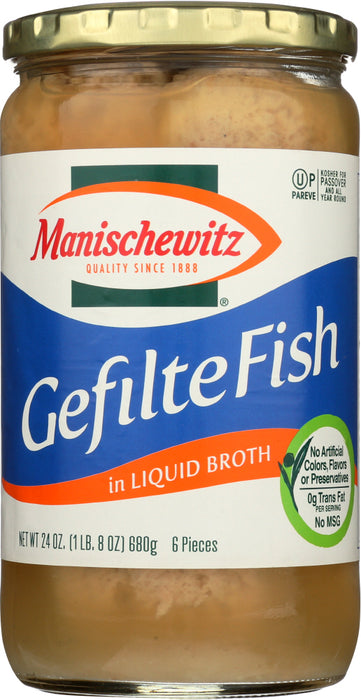 MANISCHEWITZ: Gefilte Fish in Liquid Broth, 24 Oz