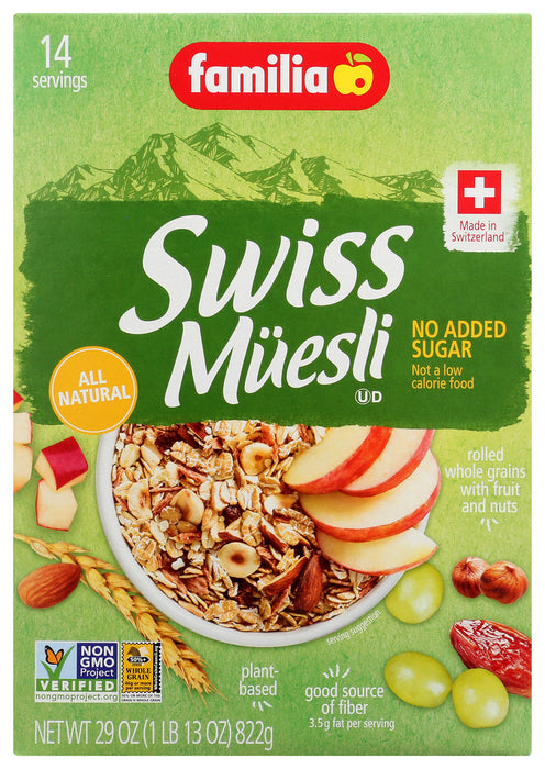 FAMILIA: Swiss Muesli Cereal No Sugar Added, 32 oz
