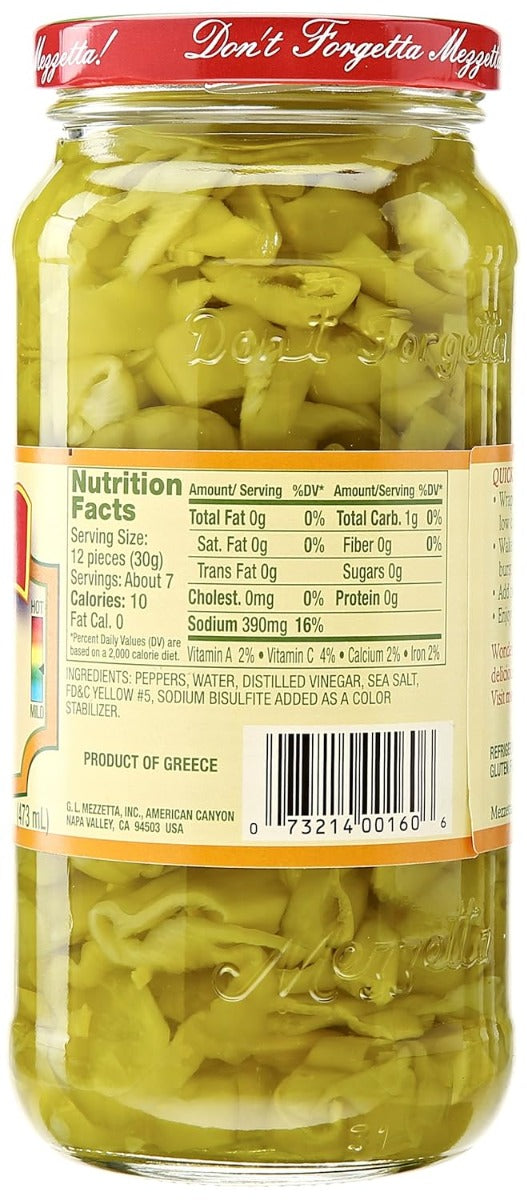 MEZZETTA: Deli-Sliced Golden Greek Peperoncini, 16 oz