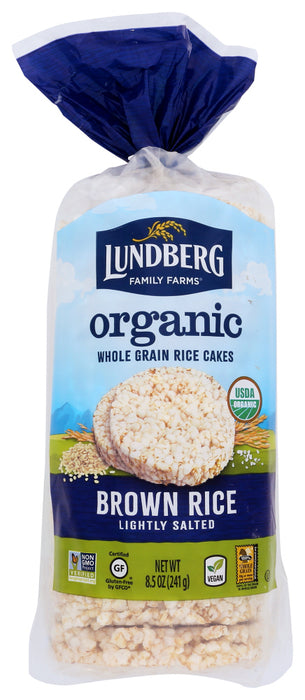 LUNDBERG: Organic Brown Rice Cakes Lightly Salted, 8.5 oz