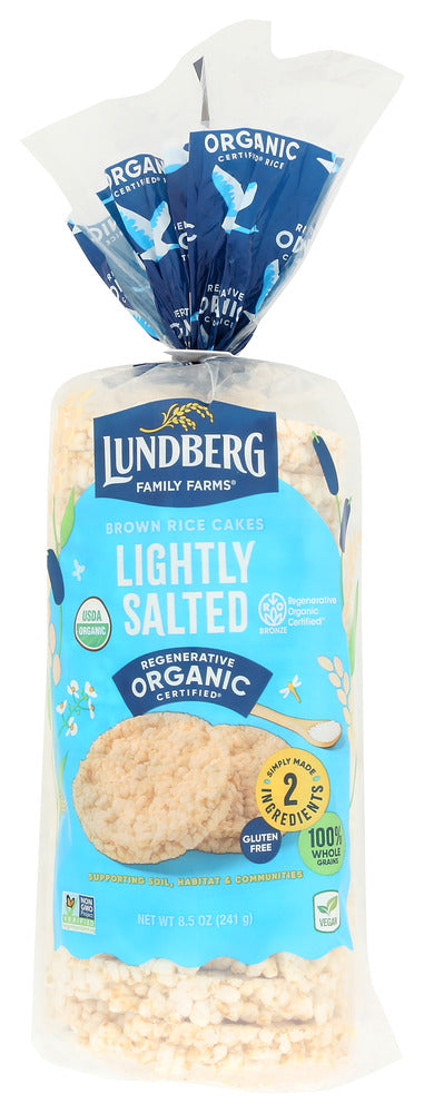 Savor the taste of toasty, whole grain brown rice lightly seasoned with sea salt. You can snack without a second thought knowing these Lundberg Rice Cakes are:

USDA Organic
Certified Organic by CCOF
Non-GMO Project Verified
Certified Gluten-Free
Vegan
Kosher
100% Whole Grain
