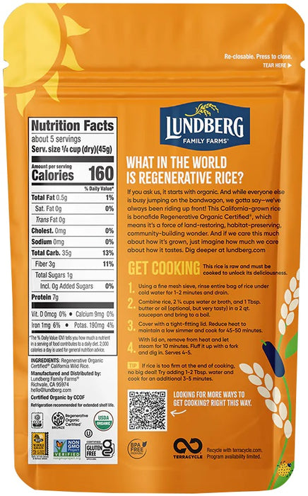 LUNDBERG: Organic Wild Rice, 8 oz