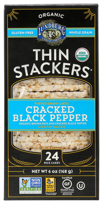 LUNDBERG: Cracked Black Pepper Thin Stacker, 6 oz