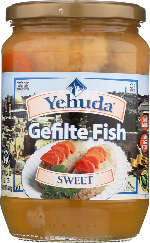 Yehuda Sweet Gelfite Fish is produced from the finest ingredients and freshest fish in order to bring a healthy and flavorful delicacy to your table. Yehuda Gefilte Fish can be served either cold or at room temperature directly from the jar. Savor the taste during the Holidays or any other time year round.