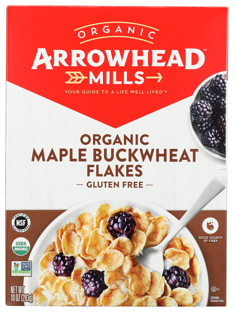 Description
It's easy to have that wholesome goodness when you start the day with Arrowhead Mills deliciously crunchy toasted Maple Buckwheat Flakes Cereal. This low fat and cholesterol free lightly sweetened whole grain cereal is reminiscent of grandma's buckwheat pancakes covered with maple syrup.