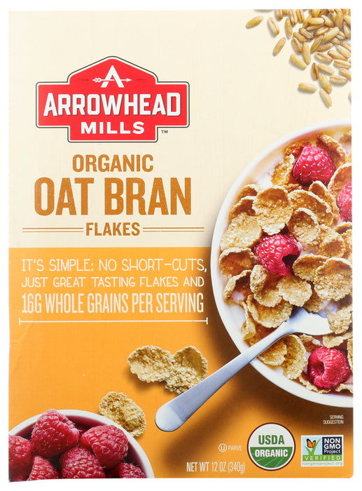 ARROWHEAD MILLS: Organic Oat Bran Flakes, 12 oz