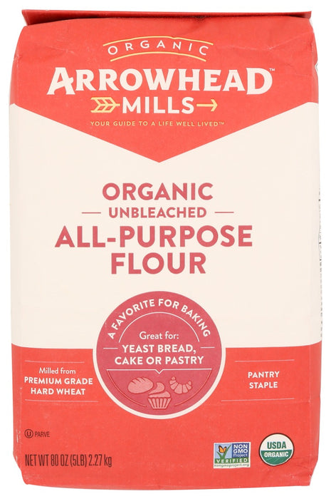 ARROWHEAD MILLS: Organic Unbleached All Purpose Flour, 5 lb