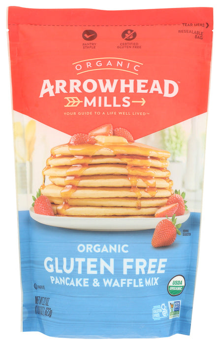 ARROWHEAD MILLS: Organic Gluten Free Pancake Waffle Mix, 22 oz