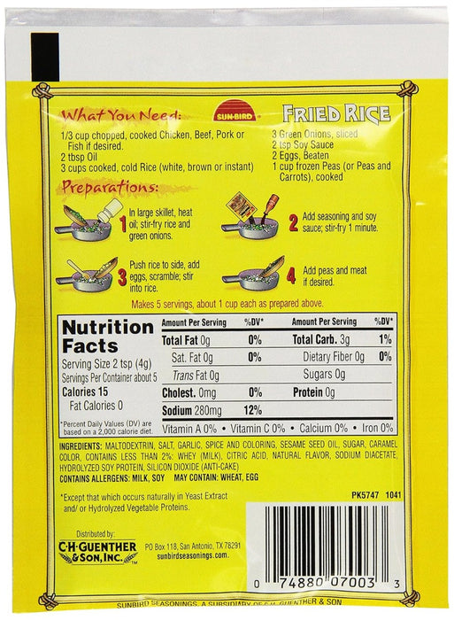 SUNBIRD: Fried Rice Seasoning Mix, 0.74 oz