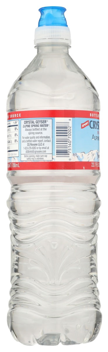 CRYSTAL GEYSER: Natural Alpine Spring Water Sport Cap, 700 ml