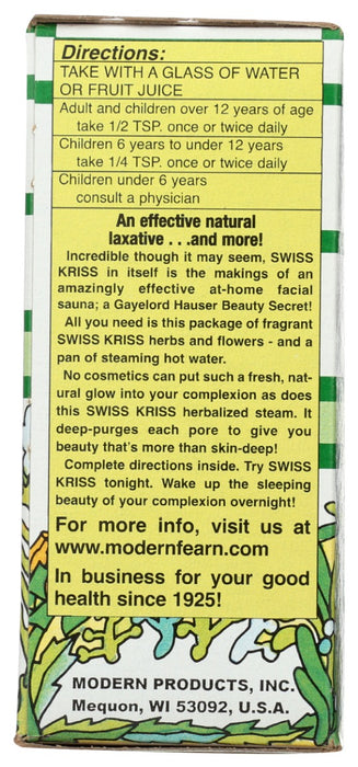 SWISS KRISS: Herbal Laxative Flake Form, 3.25 oz