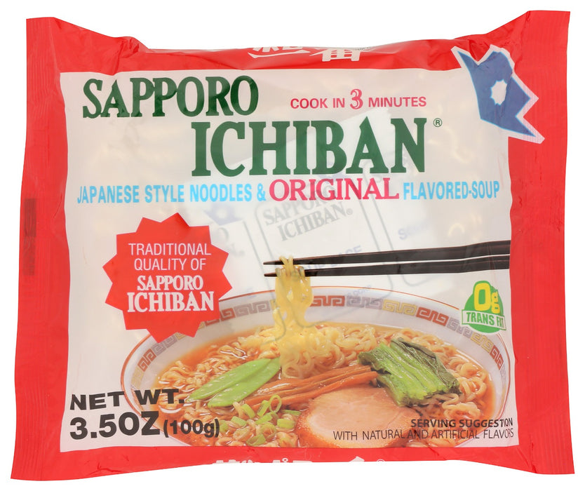 The Sapporo Ichiban Original soup is a combination of soy sauce and chicken broth that is infused with the aroma of sweet vegetables, garlic, and a hint of ginger. The soup married with the bouncy texture of our noodles balances out to make one very satiating meal.
