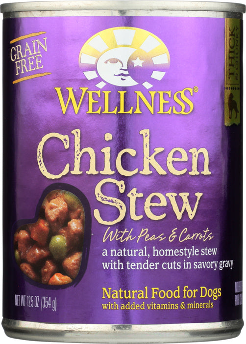 WELLNESS: Chicken Stew with Peas & Carrots Canned Dog Food, 12.5 oz