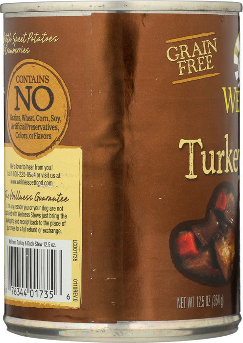 WELLNESS: Turkey & Duck Stew with Sweet Potatoes Dog Food, 12.5 oz
