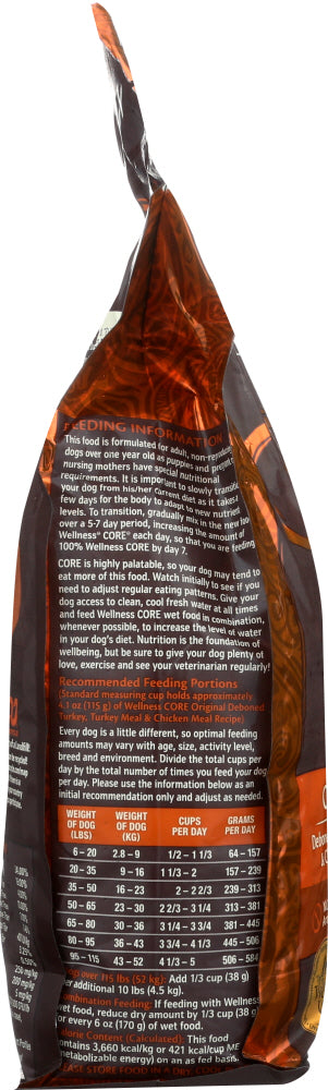 WELLNESS: Core Original Dry Dog Food Formula Grain Free, 4 lb