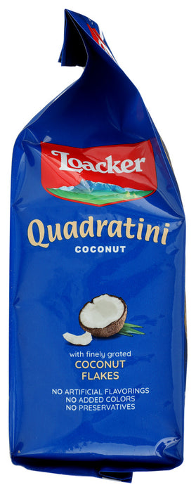 LOACKER: Wafer Qudrtni Coconut 250G, 8.82 oz
