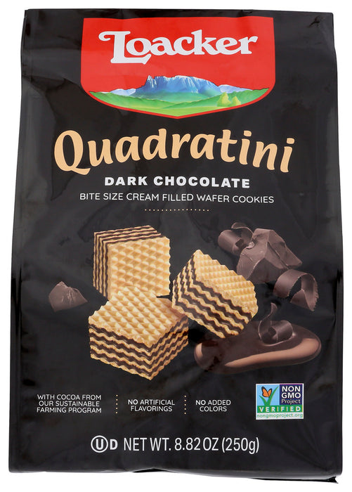 LOACKER: Quadratini Dark Chocolate Wafer Cookies, 8.82 Oz