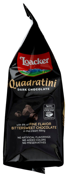 LOACKER: Quadratini Dark Chocolate Wafer Cookies, 8.82 Oz