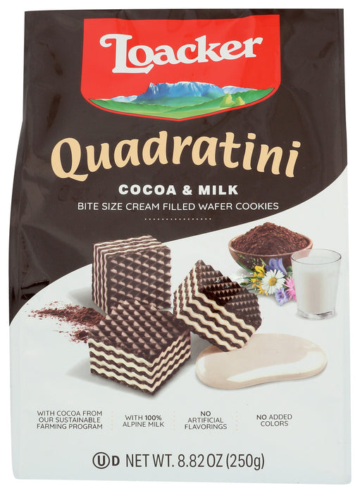 LOACKER: Quadratini Cocoa and Milk, 8.82 oz