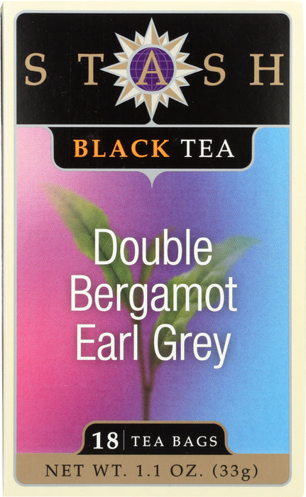 STASH TEA: Black Tea Double Bergamot Earl Grey 18 Tea Bags, 1.1 oz