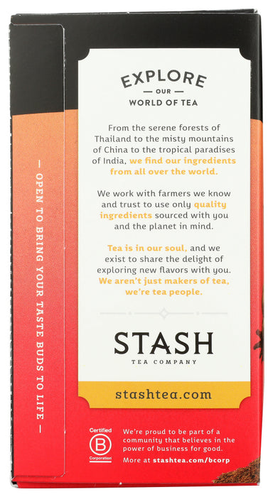 STASH TEA: Premium Herbal Tea Spice Dragon Red Chai Caffeine Free 18 Tea Bags, 1.2 oz