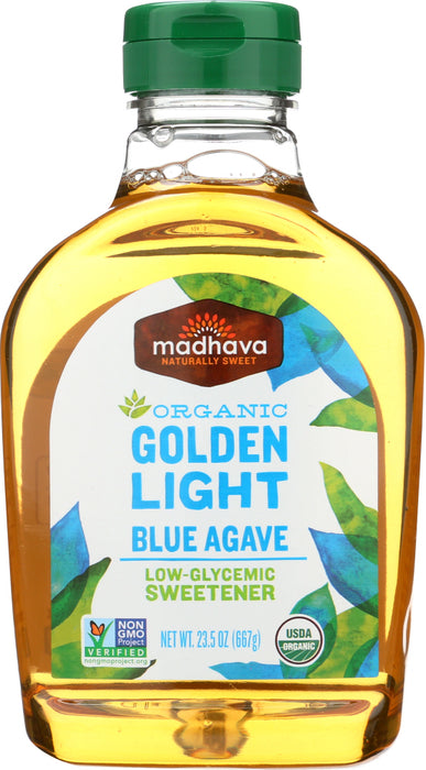 MADHAVA: Organic Golden Light Blue Agave, 23.5 oz