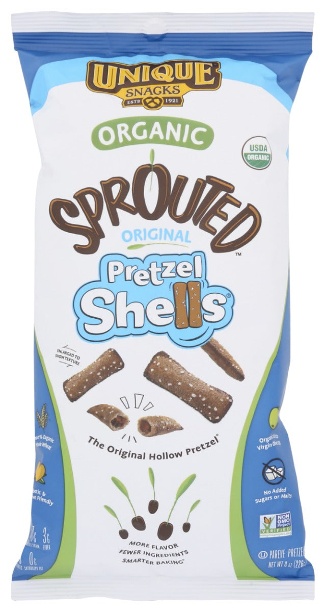 Sprouted Pretzel Shells are our Sprouted "Splits" pretzels transformed into a crispy pretzel pillow that leaves your mouth in a state of bliss. This feel-good food is made with nutrient-rich wheat flour that your body treats like a vegetable and digests easily.