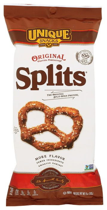 &ldquo;Splits&rdquo; are not another pretzel-shaped cracker; they pack a serious crunch! During our &ldquo;Unique&rdquo; baking process, we let the raw pretzel set to perfection. When ready, the pretzel is placed in the oven where it bursts open creating bubbles and crevices that are crunchy and full of flavor. With our slow baked, all-natural process, each and every &ldquo;Split&rdquo; is Unique.